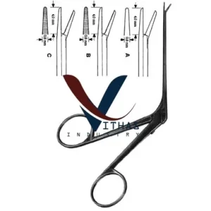 Wullstein Ear Polypus Forceps, 8 Ø, MICRO EAR FORCEPS SHAFT LENGTH 80MM, SMOOTH STRAIGHT, SERRATED STRAIGHT
